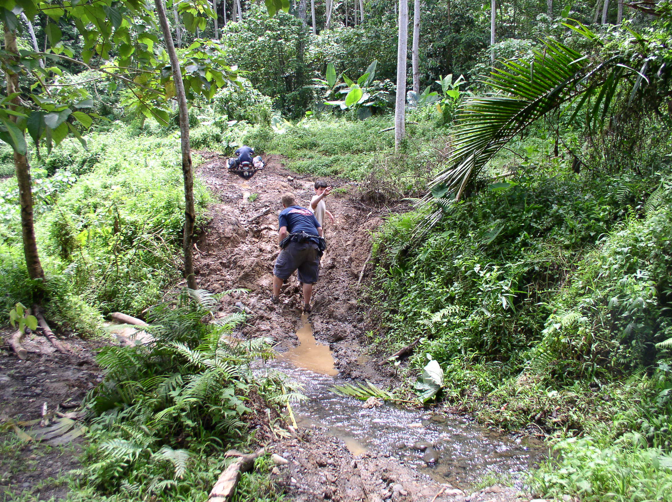 deep mud and slope